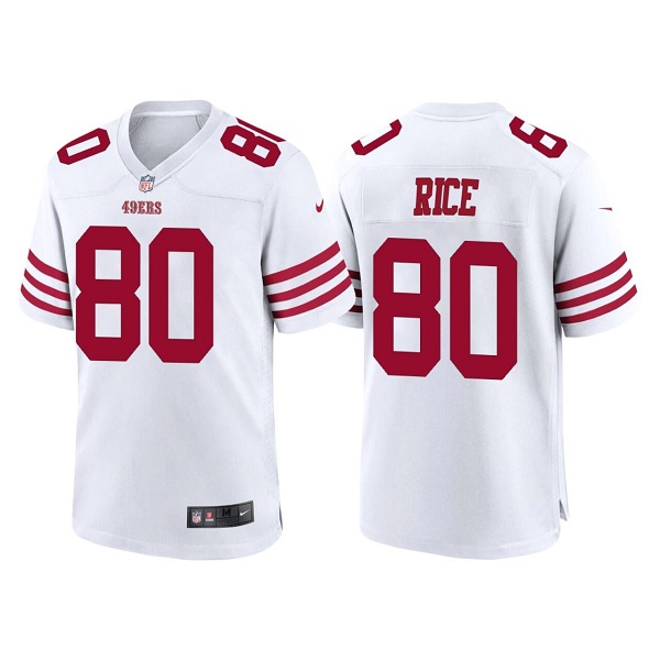 Men's San Francisco 49ers #80 Jerry Rice 2022 New White Stitched Game Jersey